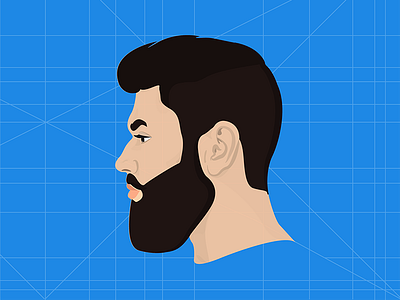 Drakelike profile picture beard blue drake flat graphic design grid head picture profile resume