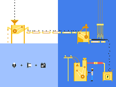 Coton Oil Process - Part 1/4 africa blue coton oil flat design graphic design infographic process yellow