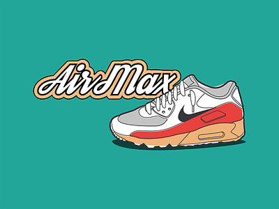 Sunday AI#01 ( Nike AirMax 90 ) airmax 90 blueprint eighties illustrator nike sneakers