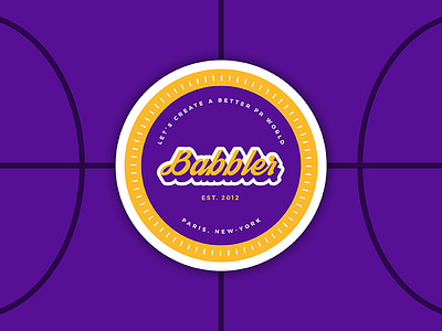 Babbler Basketball Court babbler basketball court font handwrite label magnet patch retro vintage