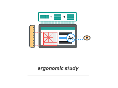 Ergonomic Study - UX Process ( details ) data architecture design ergonomic study experience map infographic process static prototype ux