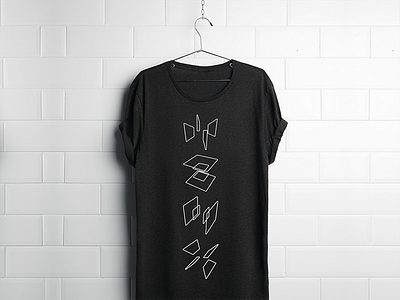 Figure n°/ T-shirt design ( black edit ) box cube data fashion lines packaging representation shades system complex t shirt