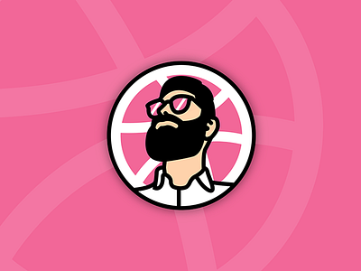 Me, Myself & Dribbble // sticker design branding designer face logo myself pink portrait shirt sticker