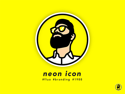 1/4 - neon icon branding// snapchat yellow colors face fluo french i me myself negative portrait round square stroke
