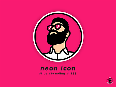 3/4 - neon icon branding// instagram pink colors face fluo french i me myself negative portrait round square stroke