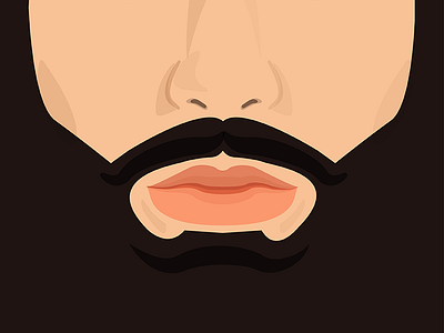 Beard autoportrait 👳🏻 -- Flat illustration beard flat illustration illustrator lips moustache mouth nose portrait skin