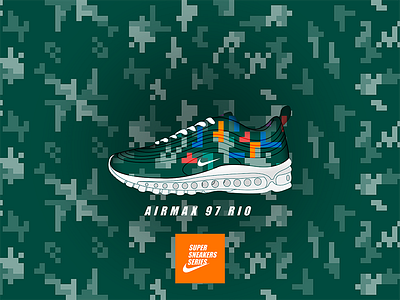 Super Sneakers Series - #1//Nike AirMax 97 Jacquard Rio TZ camouflage kicks pattern pixel shadow shoes silhouette