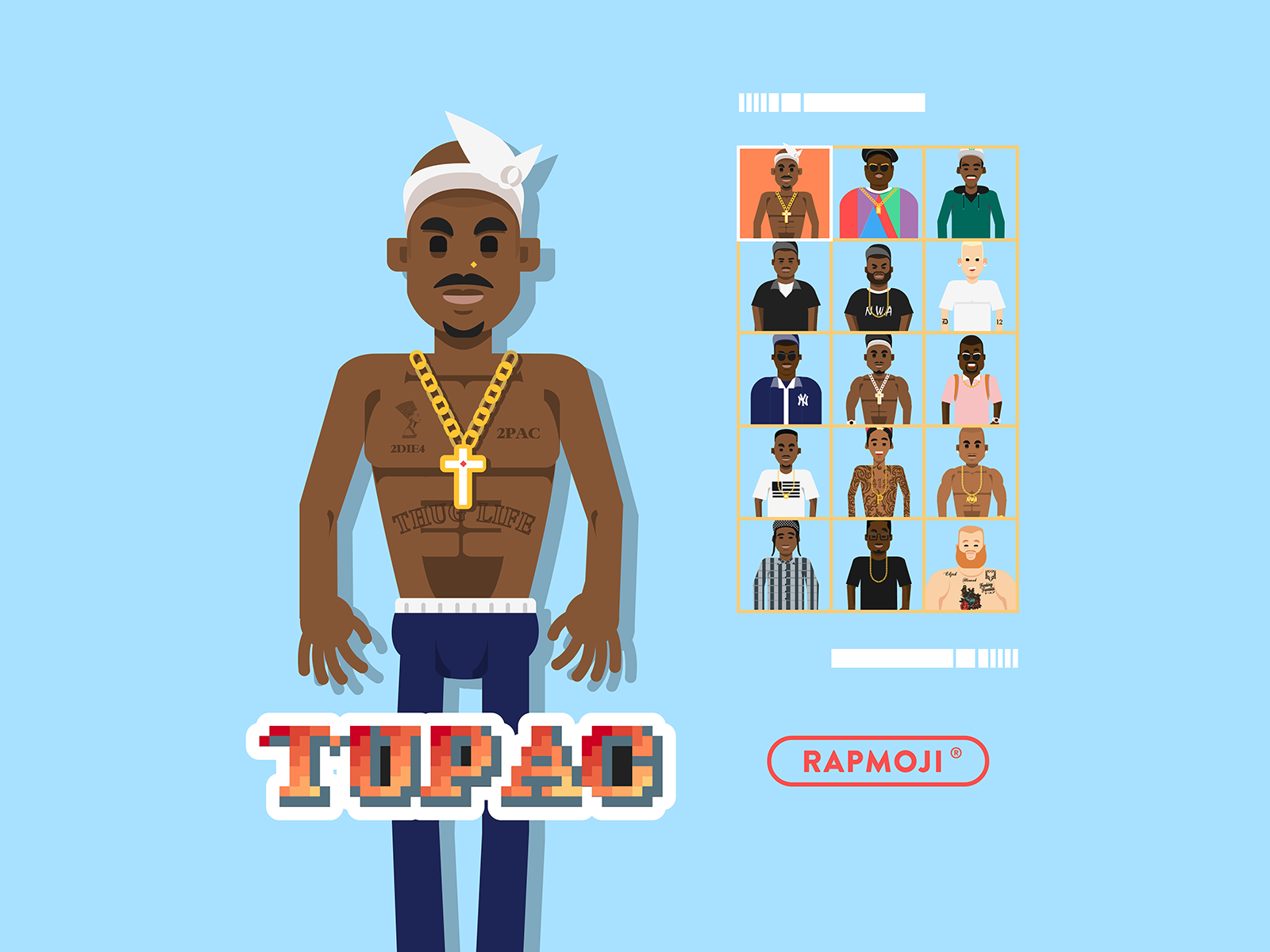 TUPAC - RAPMOJI by malik fouque on Dribbble