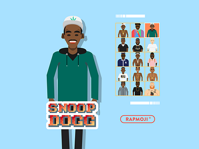 SNOOP DOGG - RAPMOJI app branding colors cube design face flat french gaming hiphop icon illustration logo retro snoop dogg ui vector