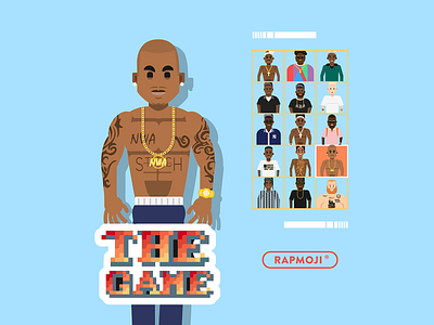 THE GAME - RAPMOJI app branding colors cube design face flat french gaming hiphop icon illustration logo retro the game ui vector
