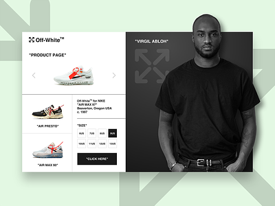 DAILY UI #12 - Off-White ( product page ) airmax app branding colors daily ui challenge dailyui design face flat french icon logo nike off white offwhite ui ui design vector virgil abloh web