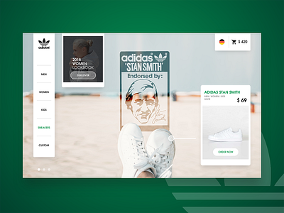 DAILY UI #19 - Adidas Stan Smith ( product page ) adidas adidas originals app branding colors daily ui challenge dailyui design flat french green process stan smith type typography ui ui design ux web website