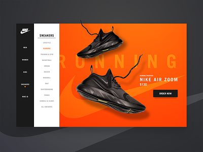 DAILY UI #22 - Nike Running ( product page ) app branding colors daily ui challenge dailyui design french logo nike product page running sneakers type typography ui ui design ux ux design web website
