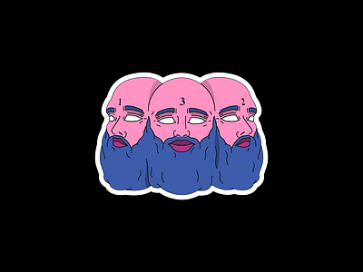 Three Headed Beard 🧔🏻🧔🏻🧔🏻 // Tattoo-Sticker Concept //