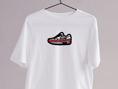 Le OG Red - Kicks&Tees (Tee-shirt) airmax branding clothing colors flat french graphic design illustration nike sneakers tee shirt tshirt vector