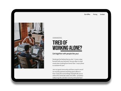 Minimalistic Coworking Space Website coworking minimalistic website