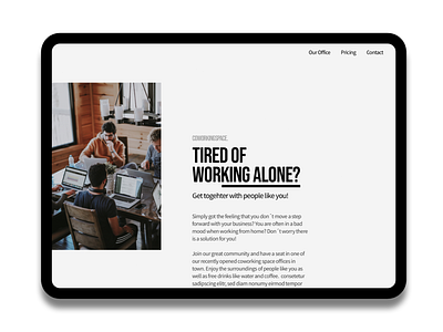 Minimalistic Coworking Space Website