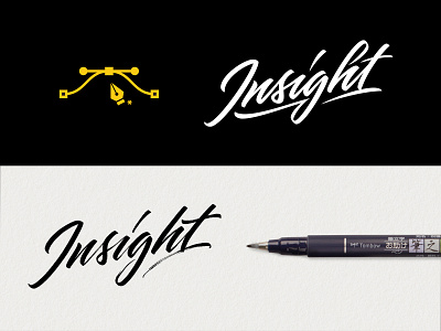 Insight Process brushpen calligraphy illustrator lettering logo pen tool process signature