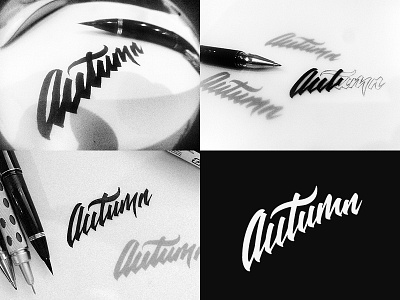 Autumn Process australia black white branding brush pen corporate identity design agency gold coast lettering logo logo design matt vergotis process verg verg advertising