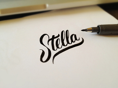Stella Lettering australia cursive custom type gold coast lettering logo matt vergotis stella verg