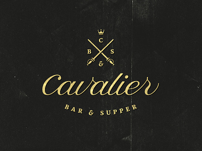 Cavalier ampersand bar calligraphy cavalier crown cursive custom type font lettering logo sword visual identity