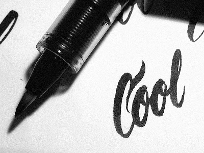 Cool brush pen cool cursive lettering logo script verg
