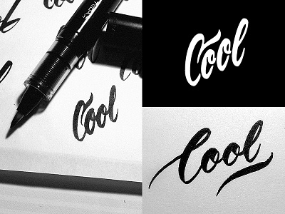 Cool2 brush pen cool cursive lettering logo script verg