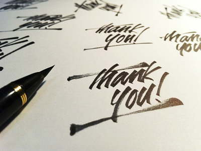 Thank You brushpen lettering logo matt vergotis typography verg