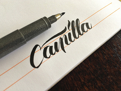 Camilla brush pen calligraphy camilla cursive hand drawn lettering signature