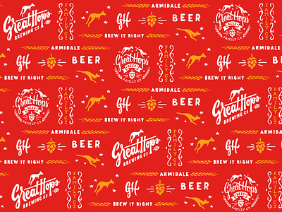 Great Hops Brewing Co. branding brewery brewery logo craft beer hop kangaroo lettering logo design packaging vintage