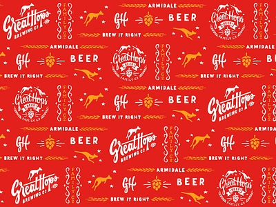 Great Hops Brewing Co. branding brewery brewery logo craft beer hop kangaroo lettering logo design packaging vintage