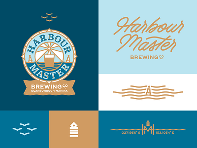 Harbour Master Brewing Co brewery craft beer emblem logo harbour lettering logo logotype mark nautical