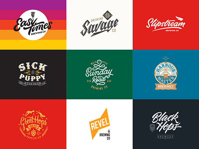 My 9 Breweries beer branding breweries brewery craft craft beer hops icons illustration lettering logo