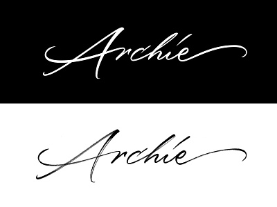 Archie branding calligraphy lettering ligature logo script