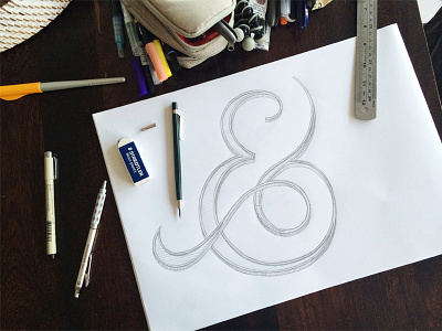 Ampersand ampersand australia gold coast lettering logo process sketch swirl type typography