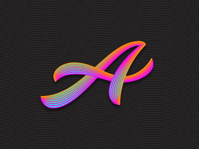 A branding calligraphy flow gradients lettering logo