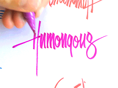 Humongous big brush pen calligraphy lettering type typography