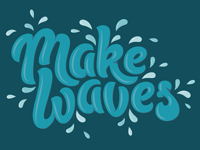 Make Waves brush pen logo lettering type typography water wave