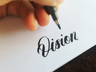 Vision brushpen calligraphy cursive lettering logo script type typography