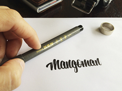 Mangoman! brushpen calligraphy cursive lettering logo mango script type typography