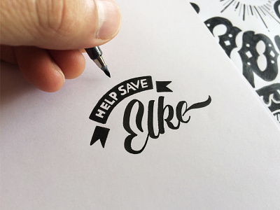#HelpSaveElke brushpen calligraphy charity cursive helpsaveelke lettering logo script type typography