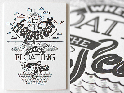 #HelpSaveElke Letterpress prints brush pen happy illustration lettering letterpress print type typography wave