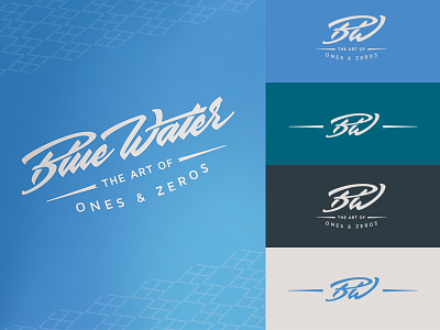 Blue Water Presentation blue brushpen calligraphy cursive lettering logo script type typography water
