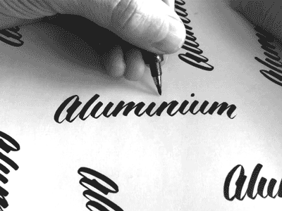 Aluminium VIDEO aluminium brush pen calligraphy cursive hand drawn lettering practicing signature video