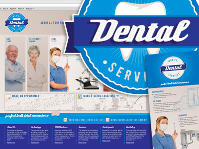 Mobile Dental Services art direction blue branding collateral corporate identity logo logo design matt vergotis verg verg advertising website