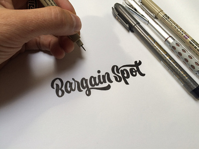 Bargain Spot Sketch brush pen calligraphy cursive hand drawn lettering logo sketch tools