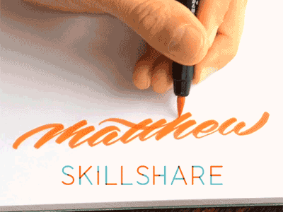Skillshare DEMO brushpen calligraphy lettering logo process skillshare