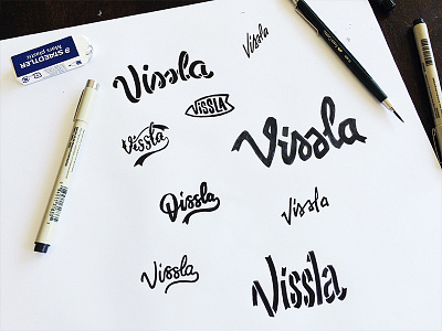 Vissla T-Shirt Designs brush pen calligraphy cursive hand drawn lettering logo process t shirt