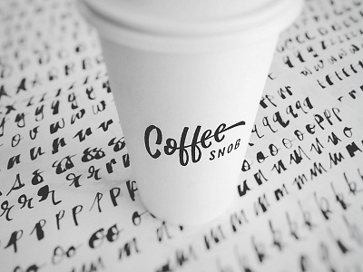 Coffee Snob brush pen calligraphy coffee cursive hand drawn lettering process