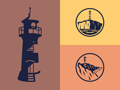 Lighthouses icon lighthouse logo mark negative space